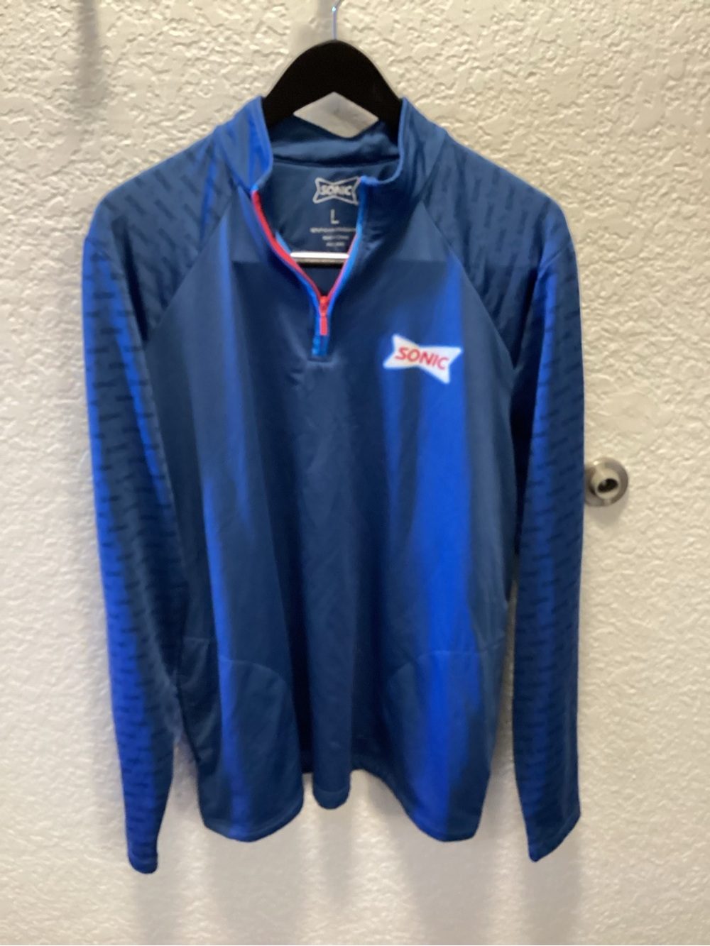 Sonic Branded Men's Navy Lightweight Quarter-Zip Shirt Jacket